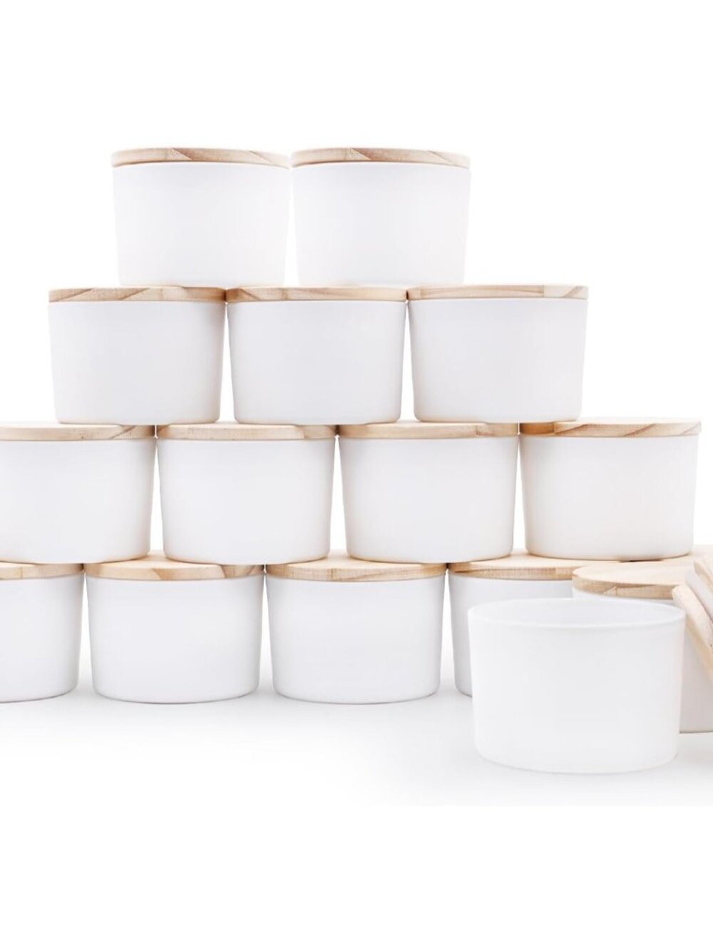 Thick Candle Jars for Making Candles 16 Pcs, 4 OZ Empty Jars with Wood Lids for